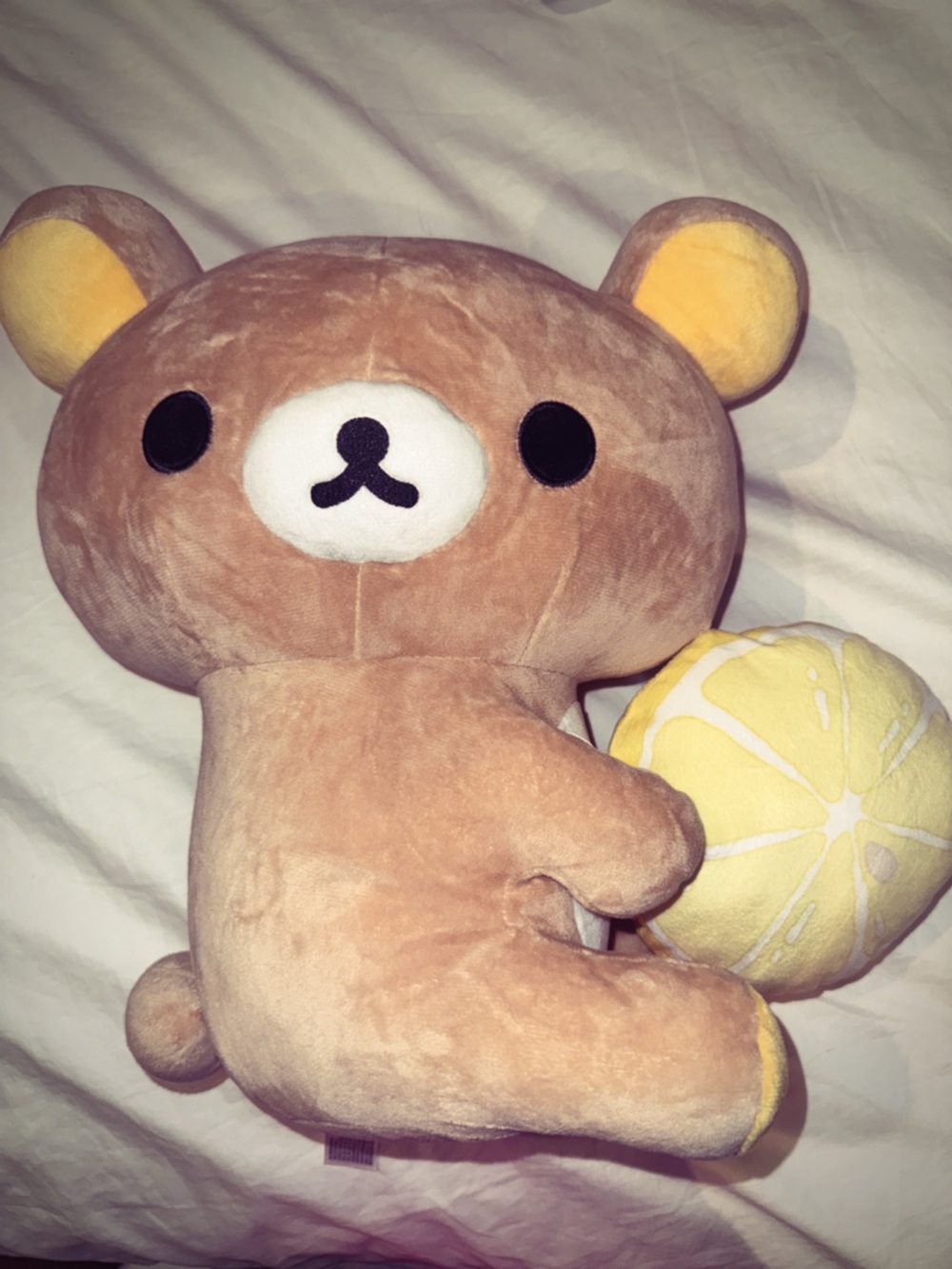 Rilakkuma Brown Plush Bear with Yellow Lemon Toy
